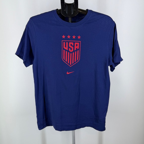 Nike Other - Nike USA Soccer USWNT Crest T-Shirt Mens Navy Blue 4 Star Tee M